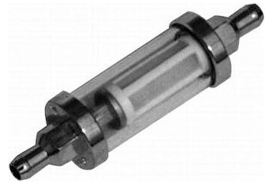 Chrome/Glass Fuel Filter with Replaceable Element 3/8" Inlet/Outlet  Not For Use with Fuel Injection Systems