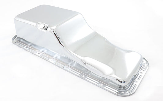 Chrome Steel Stock Oil Pan
Fits 1958-76 Ford 352-390-406-427-428 (Stock Capacity) Does not fit 428 CJ