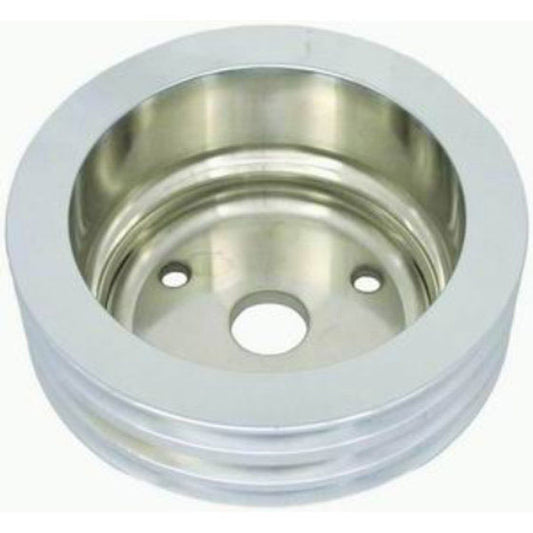 Polished Aluminium Crankshaft Pulley, Triple Groove , 6.60" Dia
Fits 1969-85 S/B Chev 283-350 with Long Water Pump