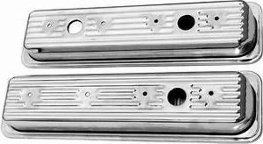 Chrome Short (2-3/8") Steel Centerbolt Valve Covers (Baffled)
Fits 1987-On Truck 5.07-5.7L, 305, 350