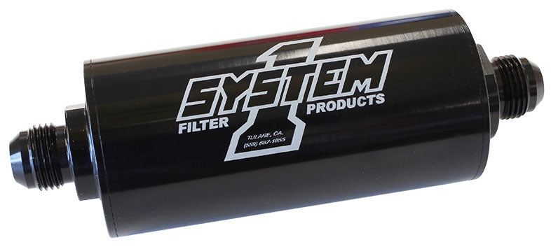 Medium Billet In-Line Fuel Filter Black Anodized
2" O.D x 6" Long -10AN Ends. 30 Micron