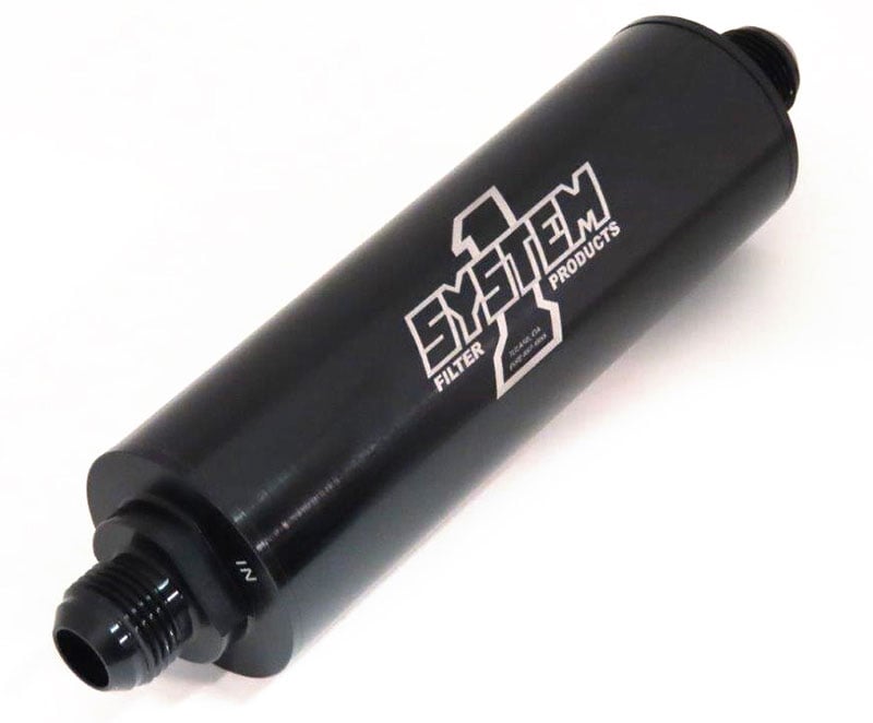 Long Inline Billet Fuel Filter -10 End, 9" Long, 2", Black Dia.,
30 Micron