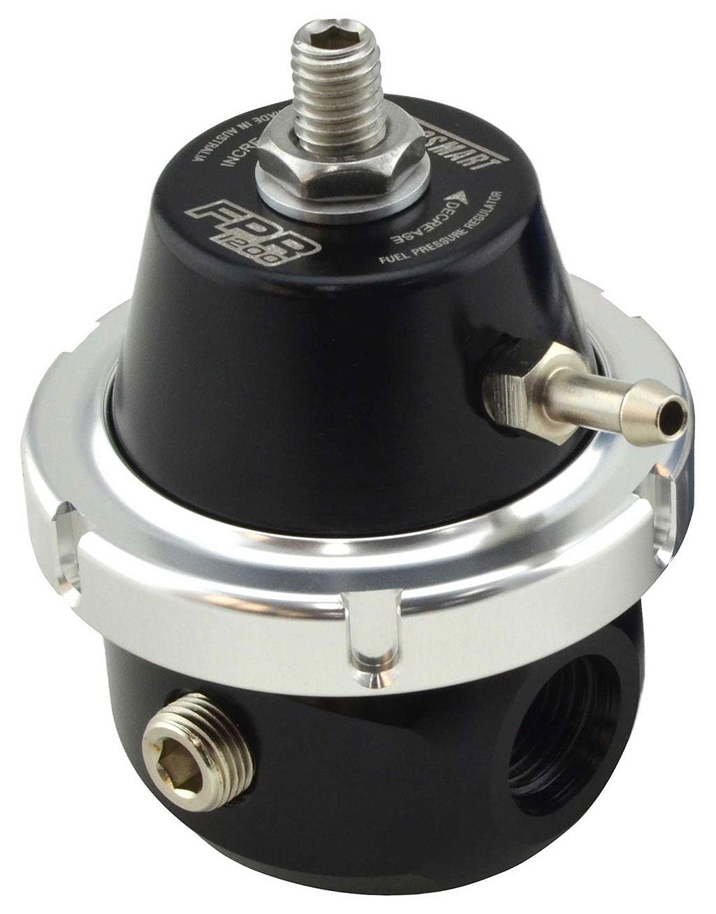 EFI Fuel Pressure Regulator (1200 HP)
Black With -6 AN Inlet & Outlet, & 1/8" NPT Gauge Port