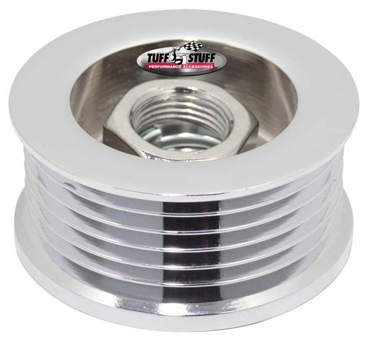 Chrome Billet Steel Alternator Pulley
6 Groove Serpentine, 2.25" O.D