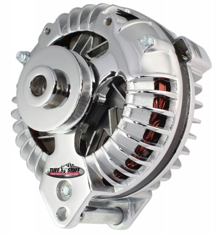 Chrome Chrysler Alternator
60 AMP, 1 Wire, Internal Regulator, Single V Groove Pulley