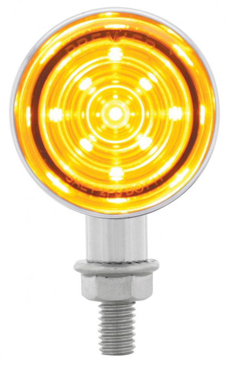 Mini 9 LED Bullet Amber Turn Signal, Chrome 1.5" x 2-7/8"