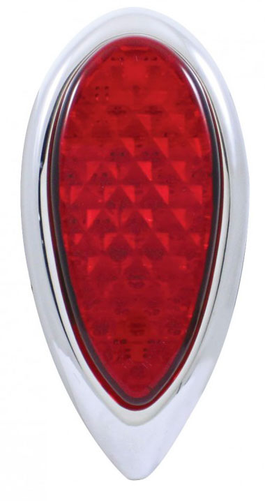 S/S LED Rear Tail Light Assembly
Red Lens, Suit 1938-39 Ford Flush Mount