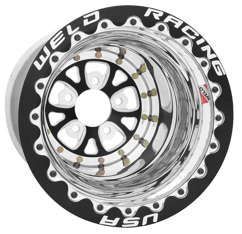 V-Series Rim - Black Center
15" x 12", 4" B/S With 5 x 4.50" B/C, Double Bead-Loc With M/T Tyres