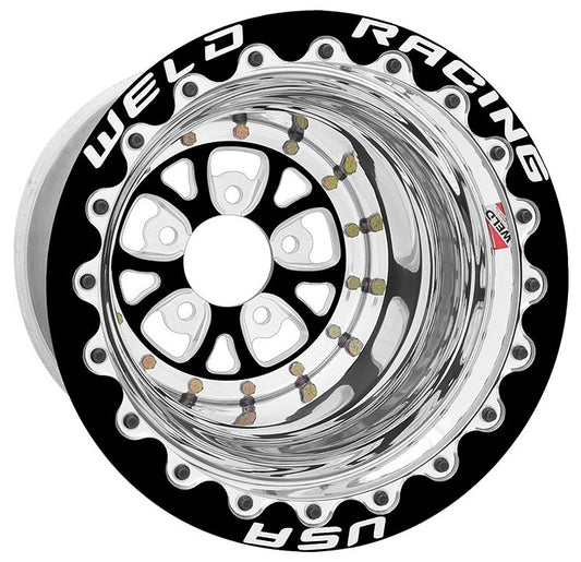 V-Series 15 x 10" Wheel, Black Center, Single Beadlock for M/T
5 x 4.5" Bolt Circle with 4" Backspace