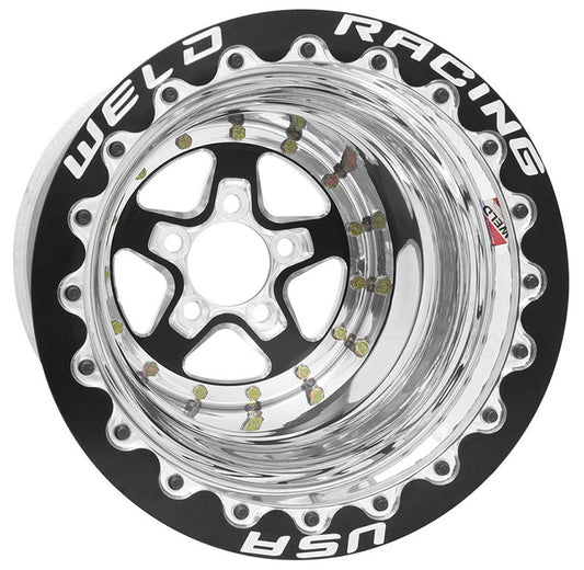 Alumastar Rim - Black Center
15" x 12", 4" B/S With 5 x 4.75" B/C, Single Bead-Loc With M/T Tyres