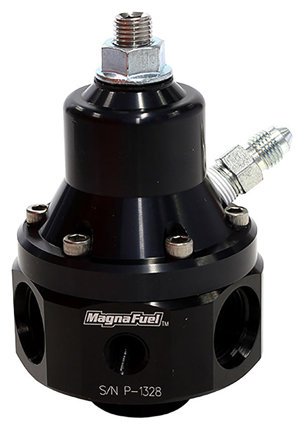 Magnafuel Four-Port EFI Regulator w/ 1:1 Boost Reference, Black
x4 -8AN , x1 -8AN Return, 2000 HP, 35-85 Psi