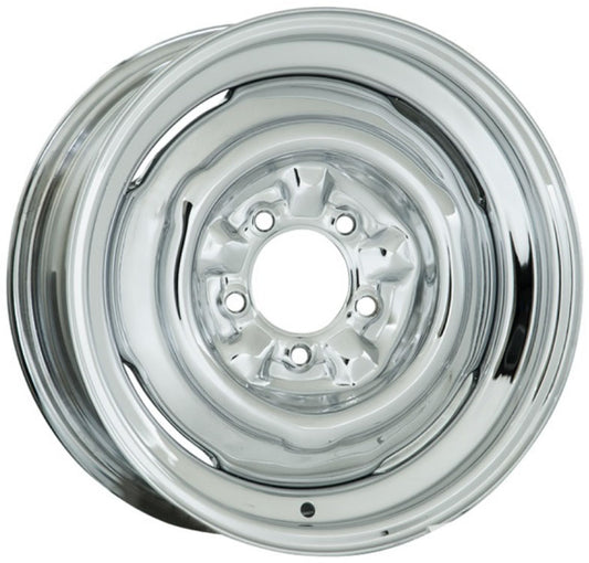 Chrome Smoothie Steel Rim 15 x 5"
4-1/2 & 4-3/4" Bolt Circle With 3" Back Space