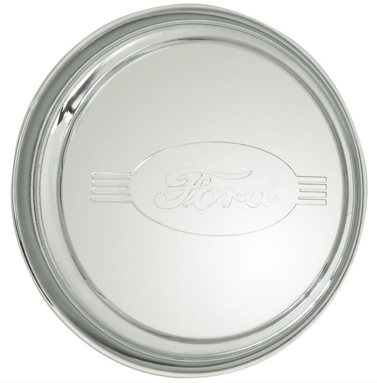 Stainless 1942 Ford Cap
Ribbed With Ford Script Logo, 14-15" Rim