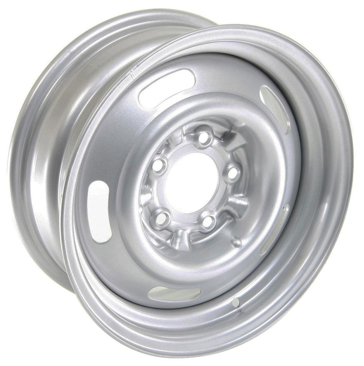 Silver Corvette Style Rallye Rim 15 x 6"  4-3/4" Bolt Circle With 4" Back Space