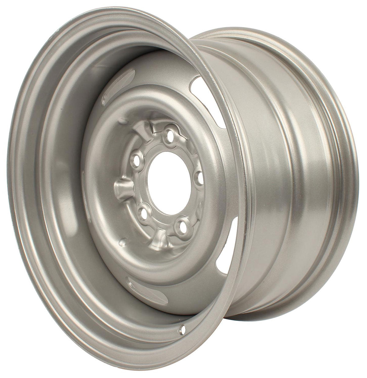 Silver Corvette Style Rallye Rim 15 x 8"  4-3/4" Bolt Circle With 4-1/2" Back Space