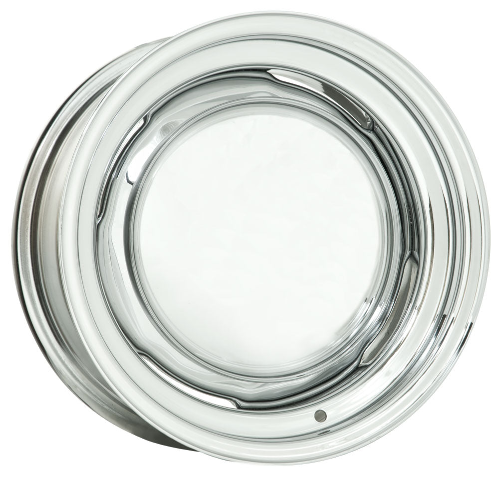 Chrome O.E Ford Rim - Chev Style 15 x 5"  4-1/2" Bolt Circle With 3" Back Space