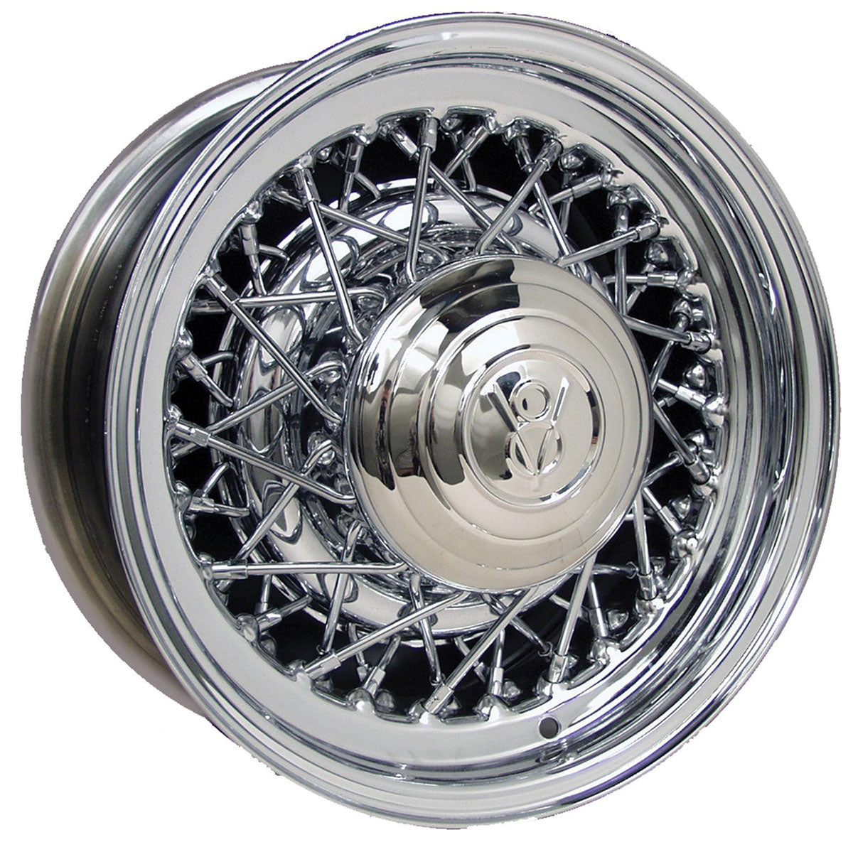 Chrome Street Rod Wire Rim 15 x 6"
4-1/2 & 4-3/4" Bolt Circle With 3" Back Space