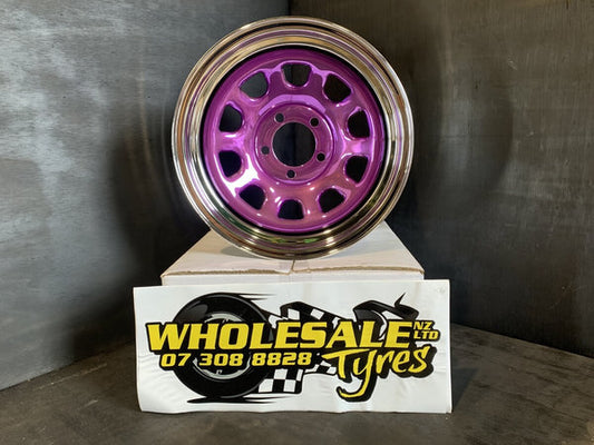 WHEEL STEEL 15" X 7" FORD 5 STUD X 114.3 PURPLE CHROME